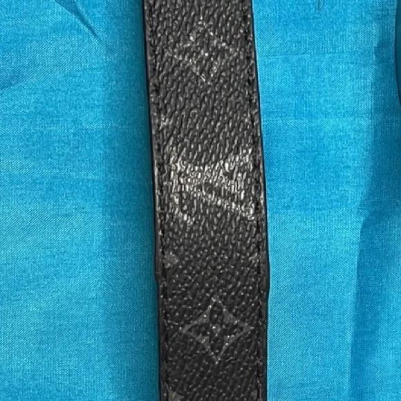 Louis Vuitton Black on Black Leather Bracelet with LV Signature Logo Unisex New - Picture 7 of 13